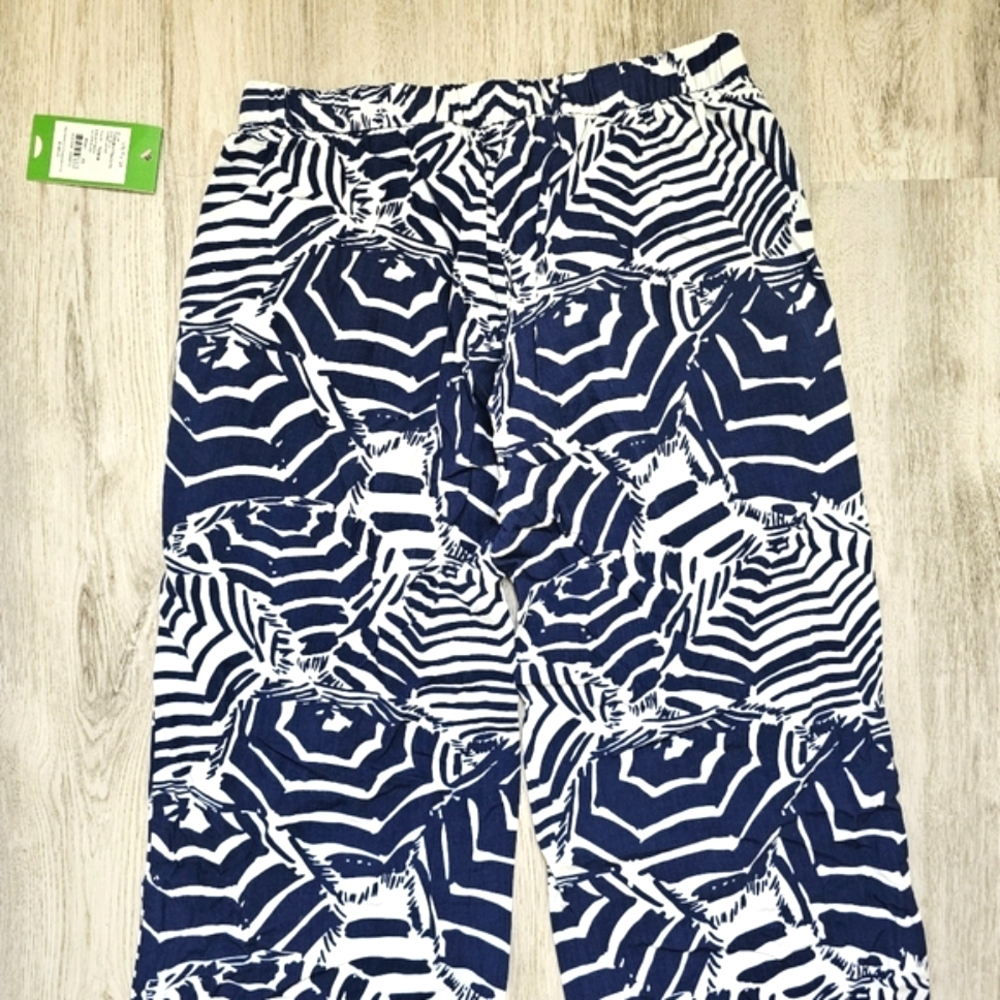 New Lilly Pulitzer Cambridge Pull On Flare Pant Navy XS